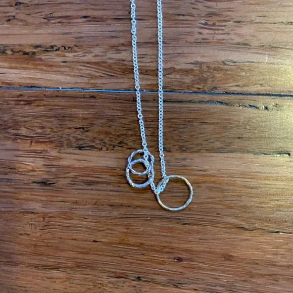 Handmade Metalwork Minimalist Ring and Chain Necklace - Picture 2 of 2